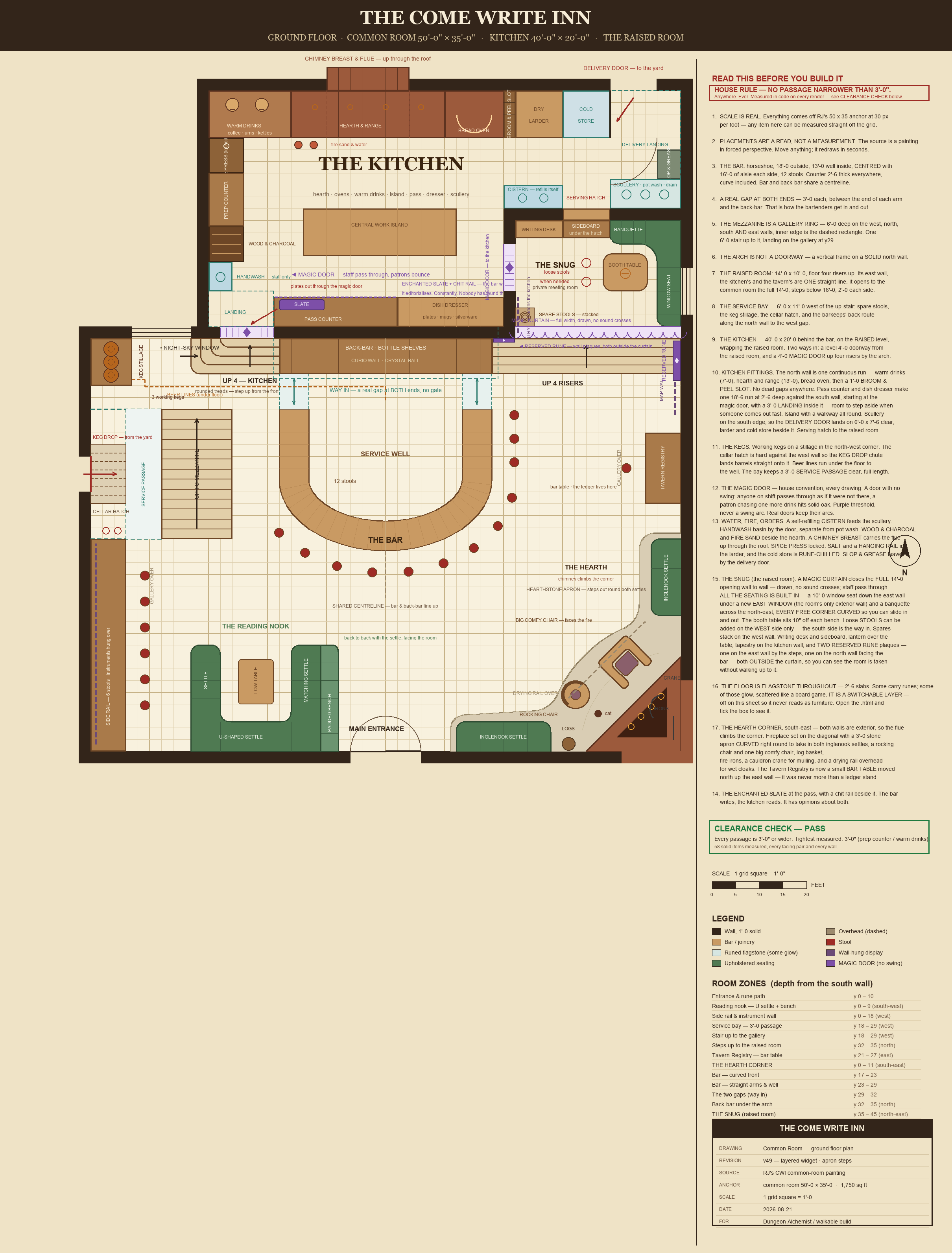 The Come Write Inn, ground floor plan